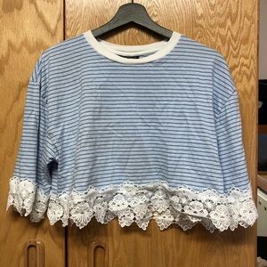 Blue Striped TOPSHOP crop top